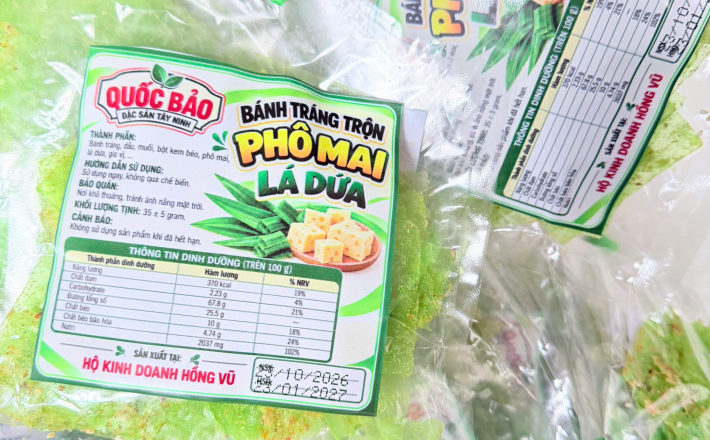 Bánh Tráng trộn Phô Mai Lá Dứa 