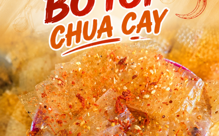Bánh tráng trộn Bò Tỏi Chua Chay Quốc Bảo
