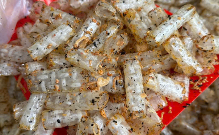 Bánh tráng cuộn rong biển cháy tỏi hành phi-bánh tráng ngon Tây Ninh