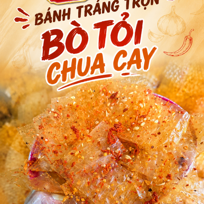 Bánh tráng trộn Bò Tỏi Chua Chay Quốc Bảo